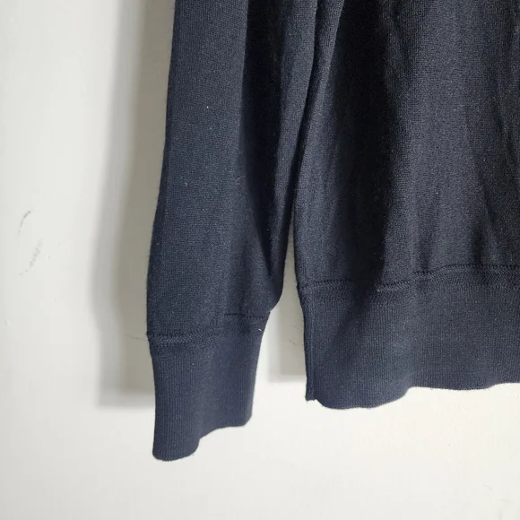 ermenegildo zegna Men’s Cashmere Silk Wool Sweater Black 1/4 Zip Long Sleeve XL